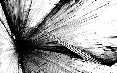 High Contrast Stairs and Beams HD Wallpaper