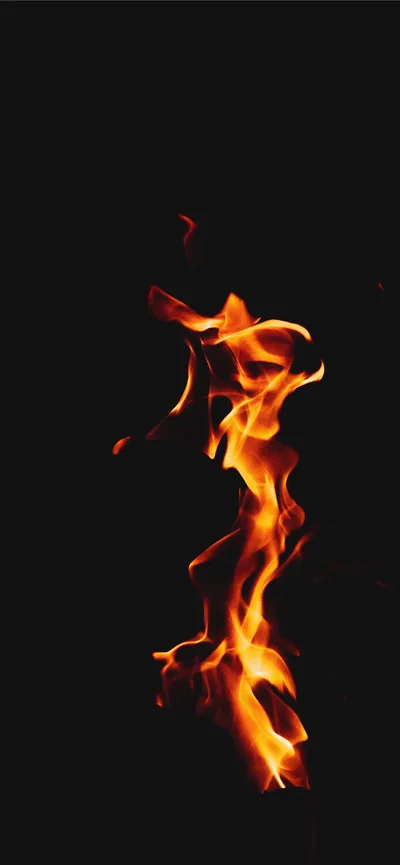 orange fire on black background iPhone Wallpapers
