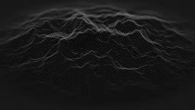 Wireframe Mesh Terrain in Black HD Wallpaper