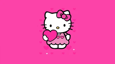 Hello Kitty Wallpaper 4K, Pink aesthetic, Pink hearts