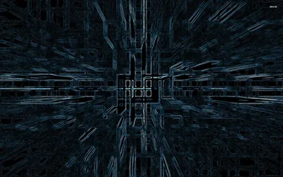 Blue Digital Tunnel HD Wallpaper