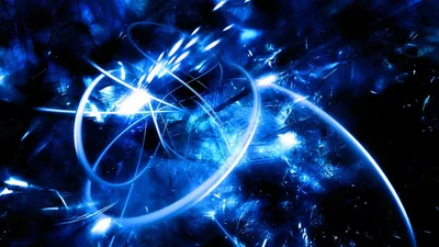Blue Energy Orbit with Sparks HD Wallpaper