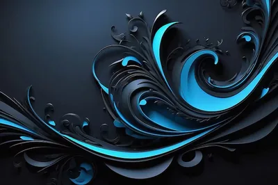 HD Black Blue 3D Background