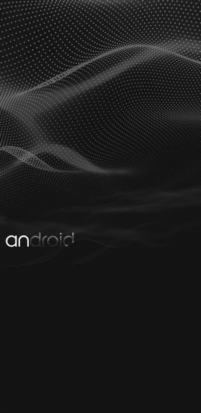 Abstract Black and White Wallpaper with I Am Android Text