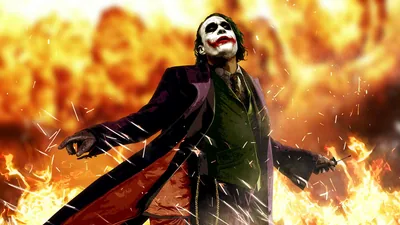 Explosion Behind the Dark Knight Joker HD Wallpaper