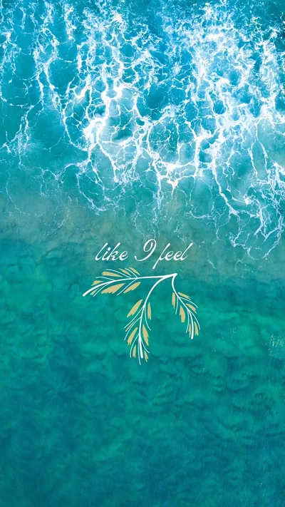 Turquoise Sea with a Script Quote HD Phone Wallpaper