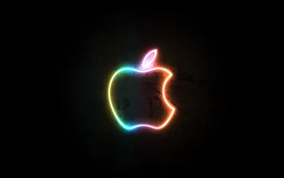 Wallpaper black, apple, logo, neon for mobile and desktop, section hi tech, resolution
