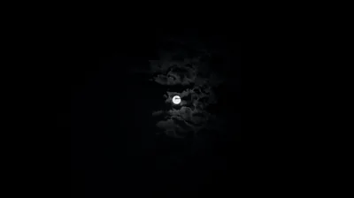 wallpaper moon, sky, clouds, night, black and white, black 4k uhd