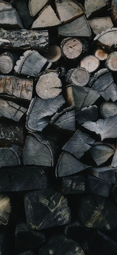 Firewood, wood wall iPhone 16 17 Pro wallpaper, background, picture, image