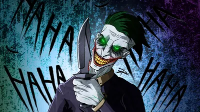 Cartoon Joker Holding a Knife HD Wallpaper