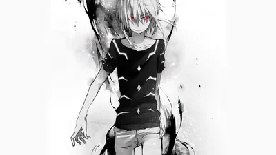 Ink Sketch of an Anime Boy in Grey HD Wallpaper