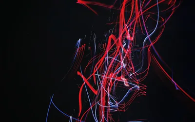 Red Light Trails on Black HD Wallpaper