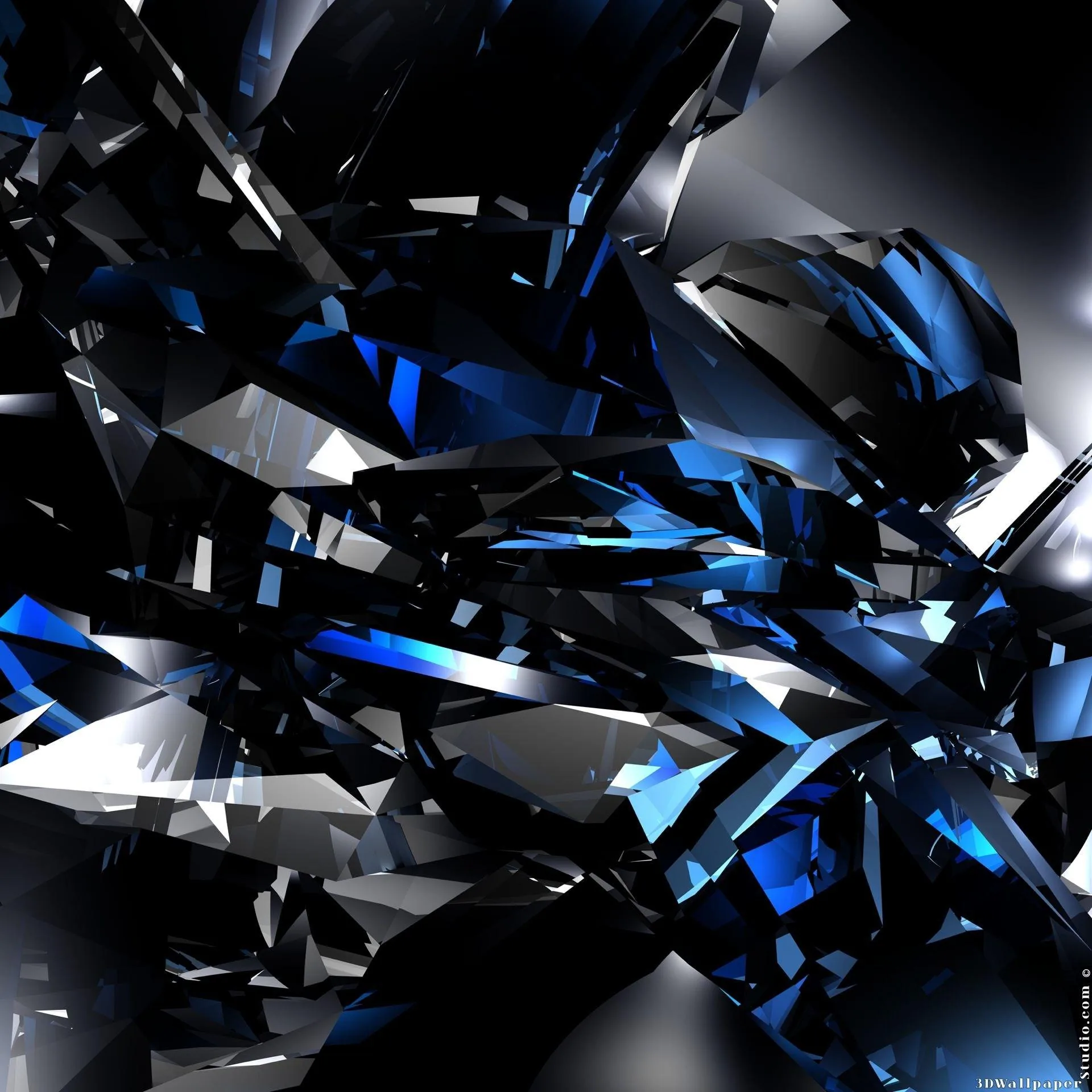 Black Blue 3D Wallpaper for iPhone