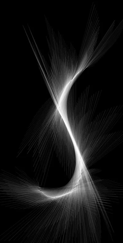 White Light Fan Curve on Black HD Phone Wallpaper