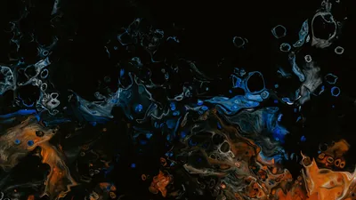 Blue Orange Grey Color Paints Black Background HD Black Wallpapers