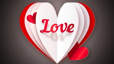 White Red Heart Shapes Love Word Black Background HD Love Wallpapers