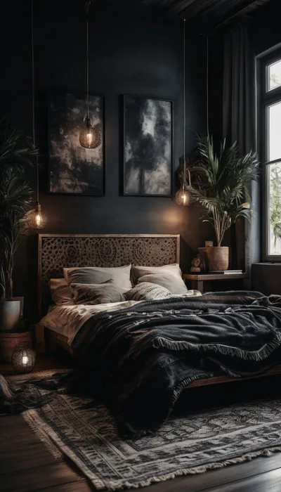 stunning dark bedroom ideas with modern accent walls