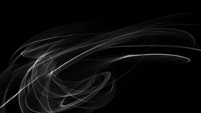 White Smoke Swirls on Black HD Wallpaper