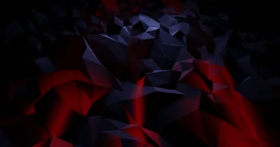 Low Poly Shards with Red Glow HD Wallpaper