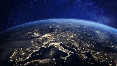 Europe at Night from Space HD Wallpaper