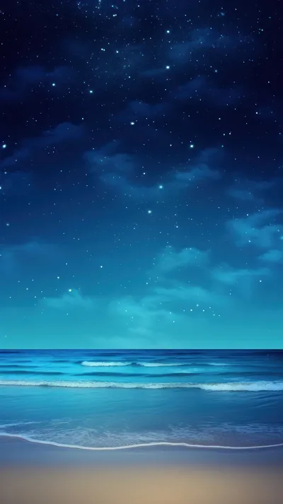 Starry Night Over a Quiet Beach HD Phone Wallpaper
