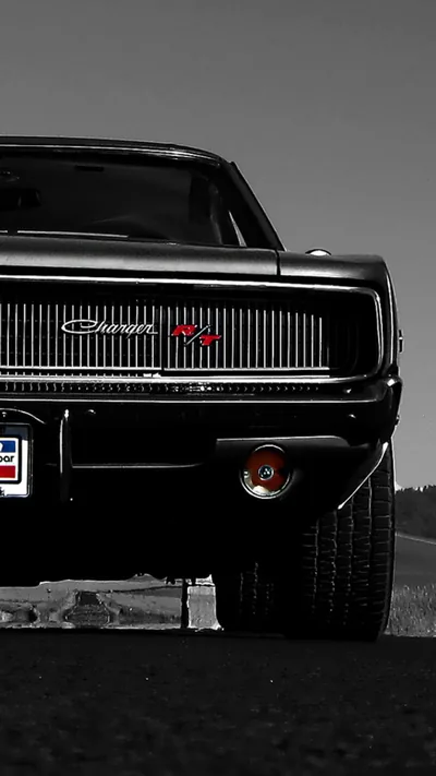 Dodge Charger Grille Close-Up HD Phone Wallpaper