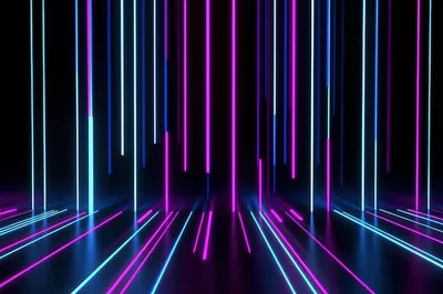 Neon Light Bars and Reflections HD Wallpaper