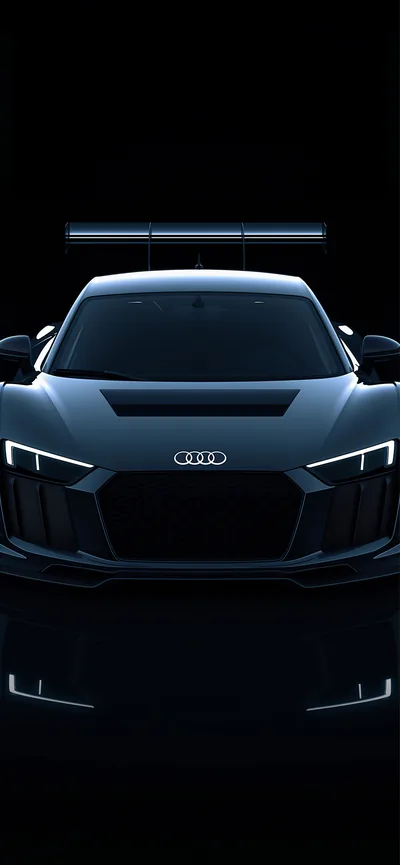 Dark Audi Front View Dark Minimalist Car Wallpapers HD iPhone