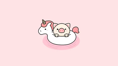 Pig in a Unicorn Pool Float HD Wallpaper