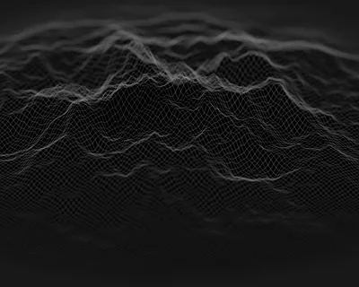 Dark Wireframe Mesh Terrain HD Wallpaper