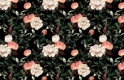 Black Floral Desktop Background