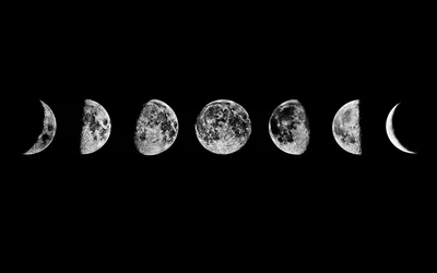 Seven Moon Phases in a Line HD Wallpaper