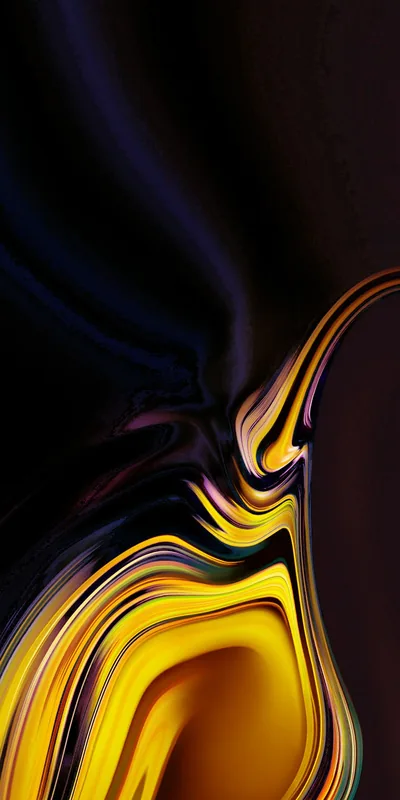 Amber Liquid Ribbon on Black HD Phone Wallpaper