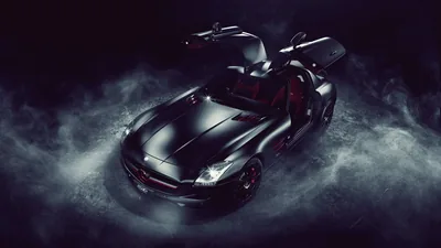 Gullwing Doors Open in Grey Smoke HD Wallpaper