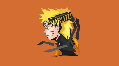 Minimalist Naruto Profile on Orange HD Wallpaper