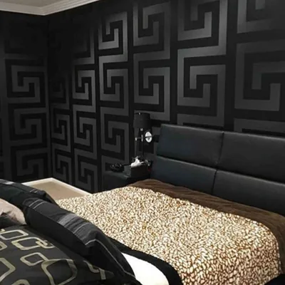 Greek Key Pattern Bedroom Wall HD Wallpaper