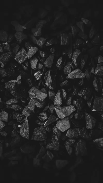 Crushed Black Gravel Close-Up HD Phone Wallpaper