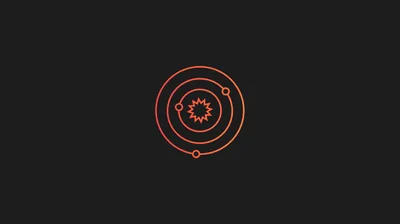 Solar System Line Art in Red HD Wallpaper