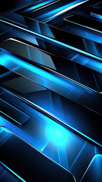 Glossy Blue Metal Panels at an Angle HD Phone Wallpaper