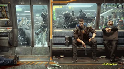 V Riding the Night City Metro HD Wallpaper