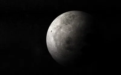 Moon Against Deep Space Black HD Wallpaper