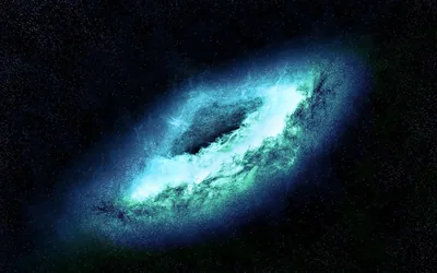 Teal Galaxy with Dark Center HD Wallpaper
