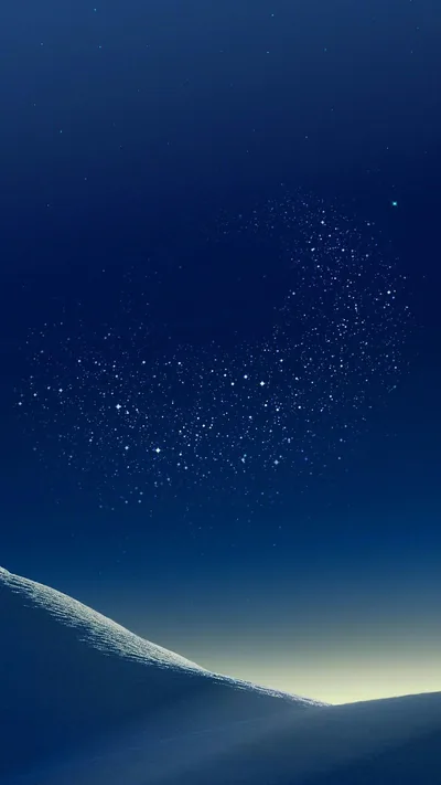 Night Sky over a Glowing Ridge HD Phone Wallpaper