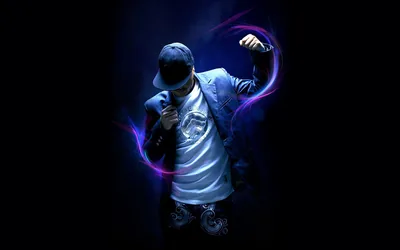 Dancer in a Cap Traced by Neon Light HD Wallpaper