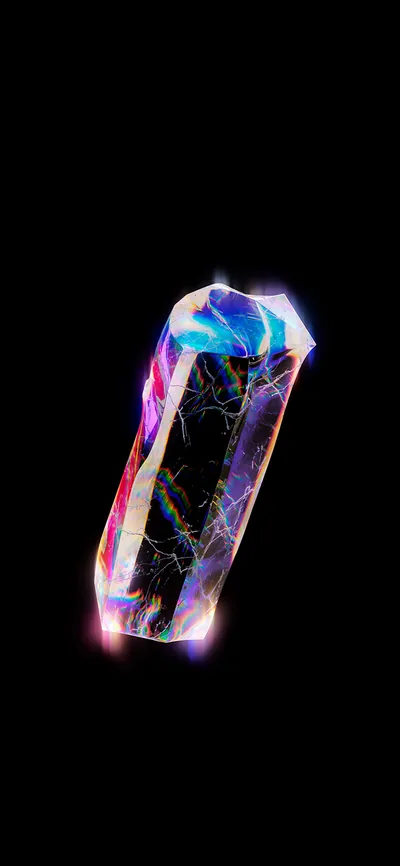 Black Space With A Crystal 4K iphone Wallpaper