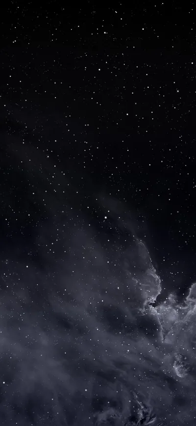 Starfield Over Faint Grey Clouds HD Phone Wallpaper