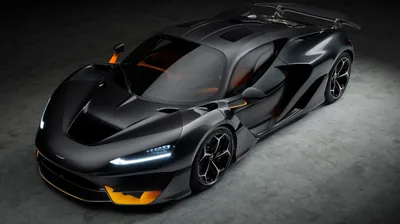 Carbon Hypercar with Orange Accents HD Wallpaper
