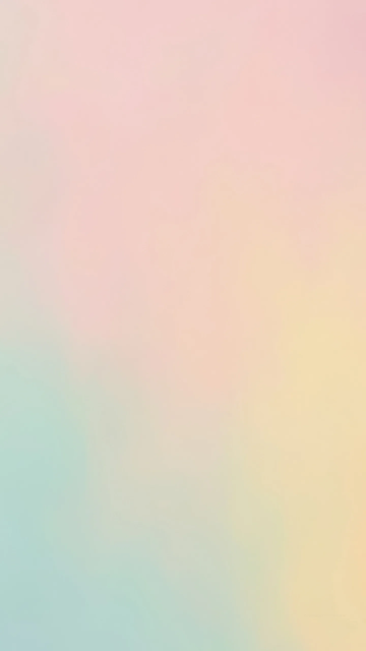 Blurred colour fields melt together, pink at the top through pale yellow into mint green low down, smooth enough that every icon stays readable.