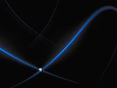 Blue Light Trails Crossing HD Wallpaper