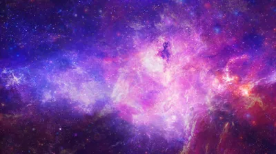 Magenta and Violet Nebula Field HD Wallpaper